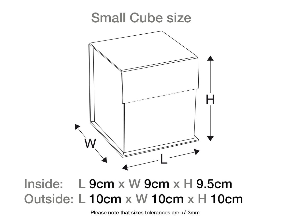 White Small Cube Gift Box Assembled Size