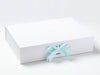 White A3 Shallow Gift Box Assembled with Mineral Ice Ribbon Double Bow