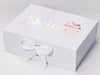 White A4 Deep Gift Box with 2 Colour Custom Printed Design