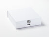 White Gift Box with Diamond Flower Gemstone Gift Box Closure