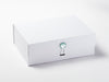 White Gift Box with Mint Green Tourmaline Gemstone Closure