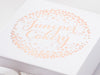 White SSmall Gift Box with Rose Gold Custom Foil Design