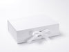 White A4 Deep Slot Gift Box with Removable Ribbon from Foldabox UK