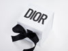 White Cube Gift Box with Black Custom Dior Logo and Black Ribbon