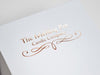 White Folding Gift Box with Custom Rose Gold Foil Logo