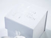 White Cube Gift Box with Silver Foil Custom Printed Logo