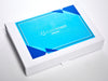 White A6 Shallow Folding Gift Box with CMYK Digitally Printed Design