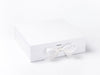 Large White Folding Gift Box or Keespake Box Sample with changeable ribbon