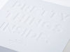 Custom Deep Debossed Logo to Lid of White Folding Gift Box
