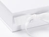 Small White Folding Gift Box with Fixed Grosgrain Ribbon Sample