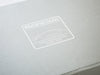 White Custom Printed Logo onto Silver Pearl Folding Gift Box from Foldabox