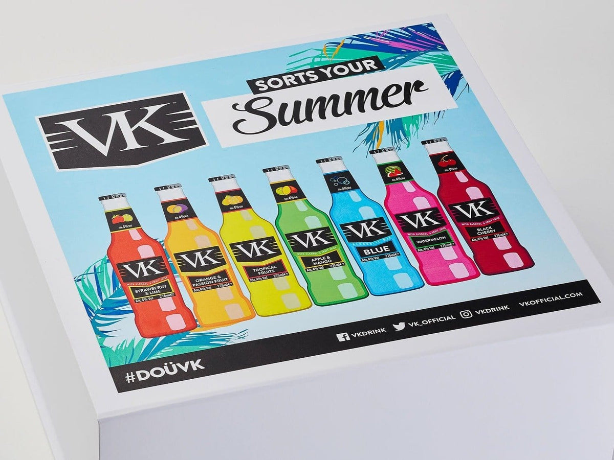 White Folding Gift Box Featured with Custom CMYK Digital Print