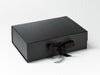 Black A4 Luxury Gift Box with Magnetic Closure and Ribbon from Foldabox UK