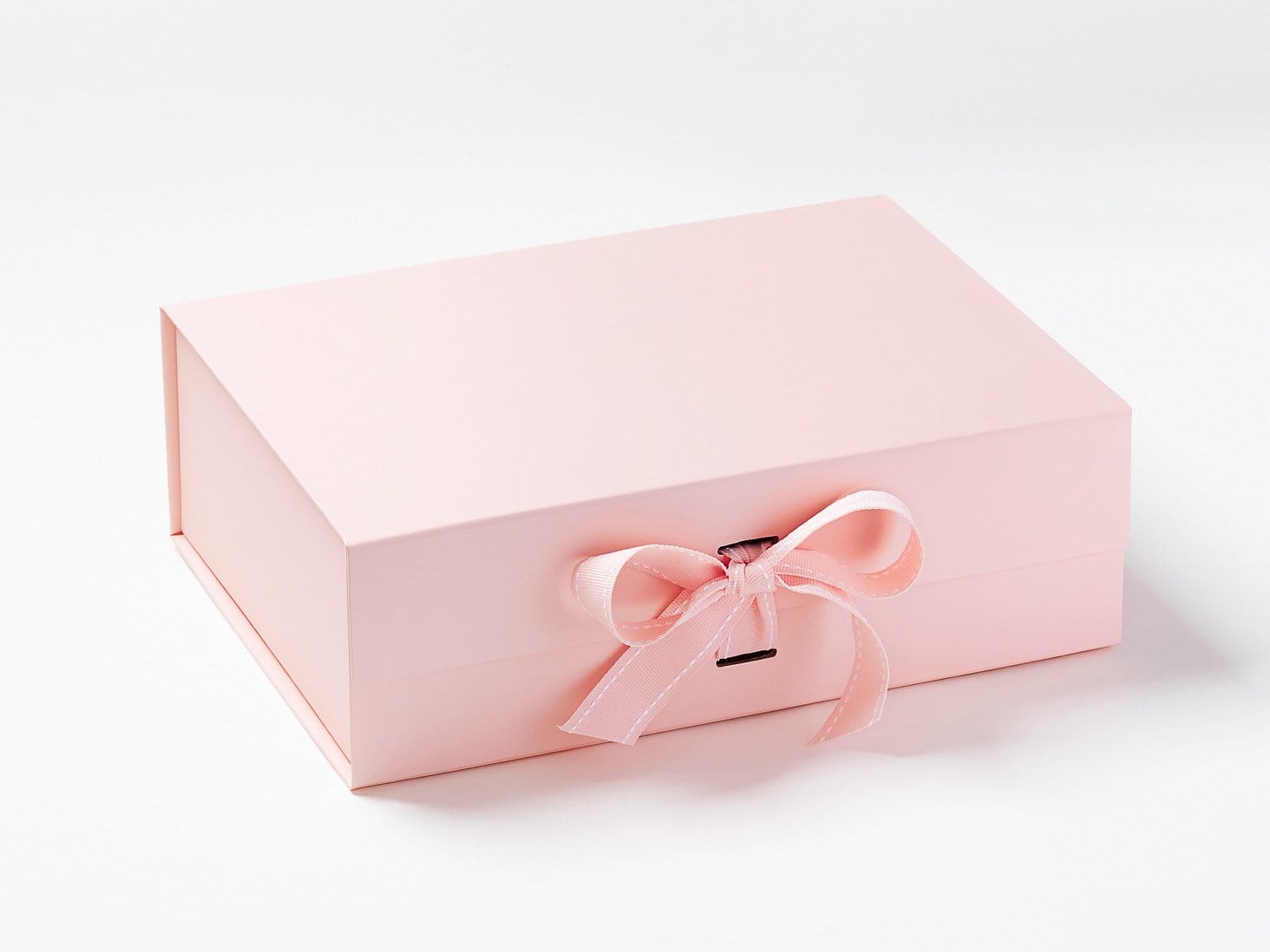 Pale Pink A4 Deep Folding Gift Box with Changeable Ribbon Sample ...