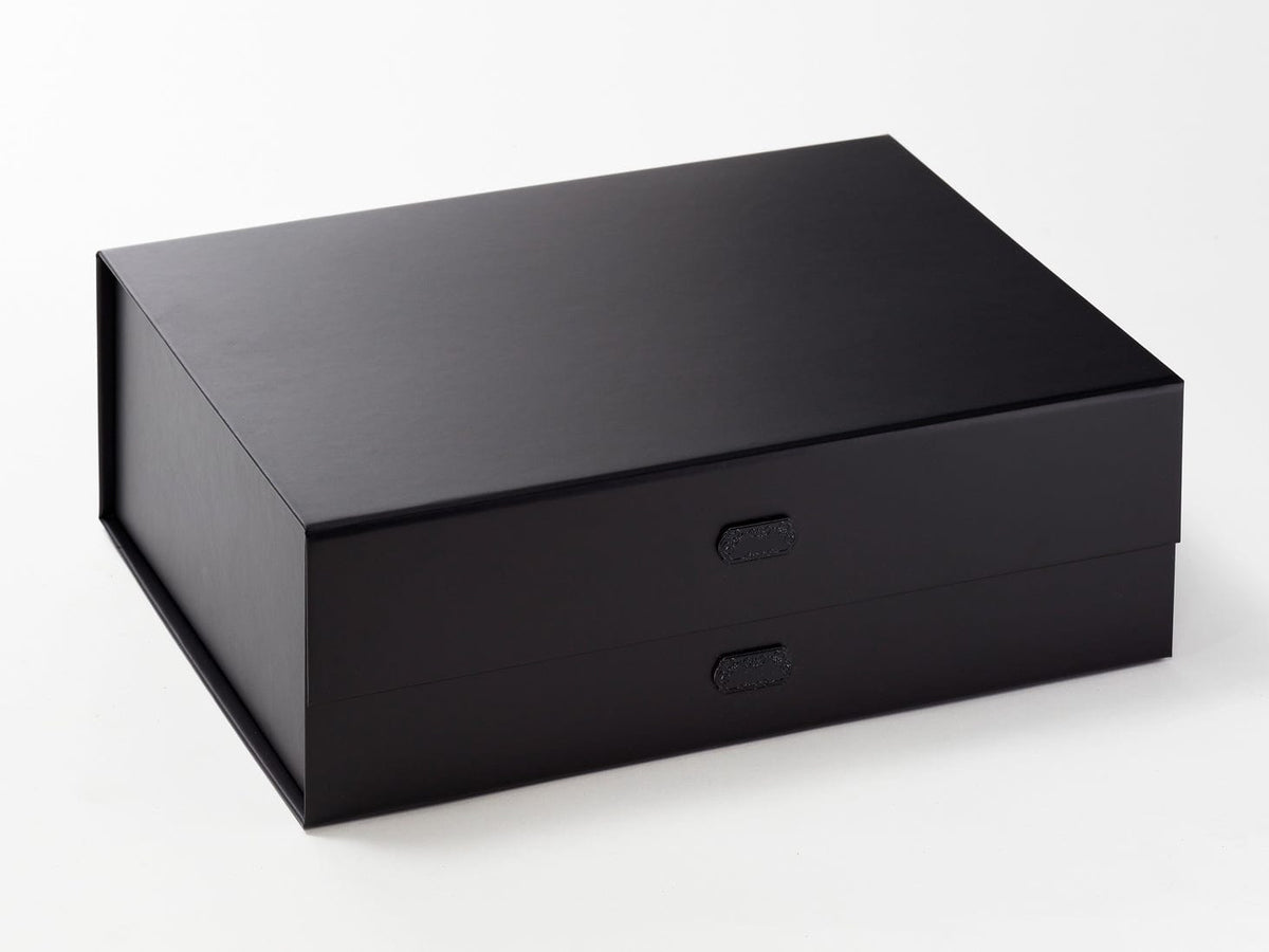 Black Metal Slot Decal Labels Featured on Black A4 Deep Gift Box