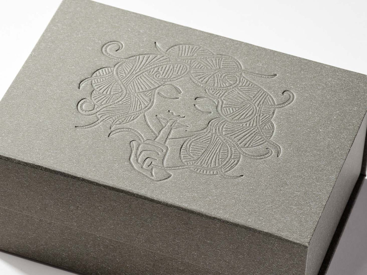 Naked Grey ® Gift Box with Custom Debossed Design to Lid