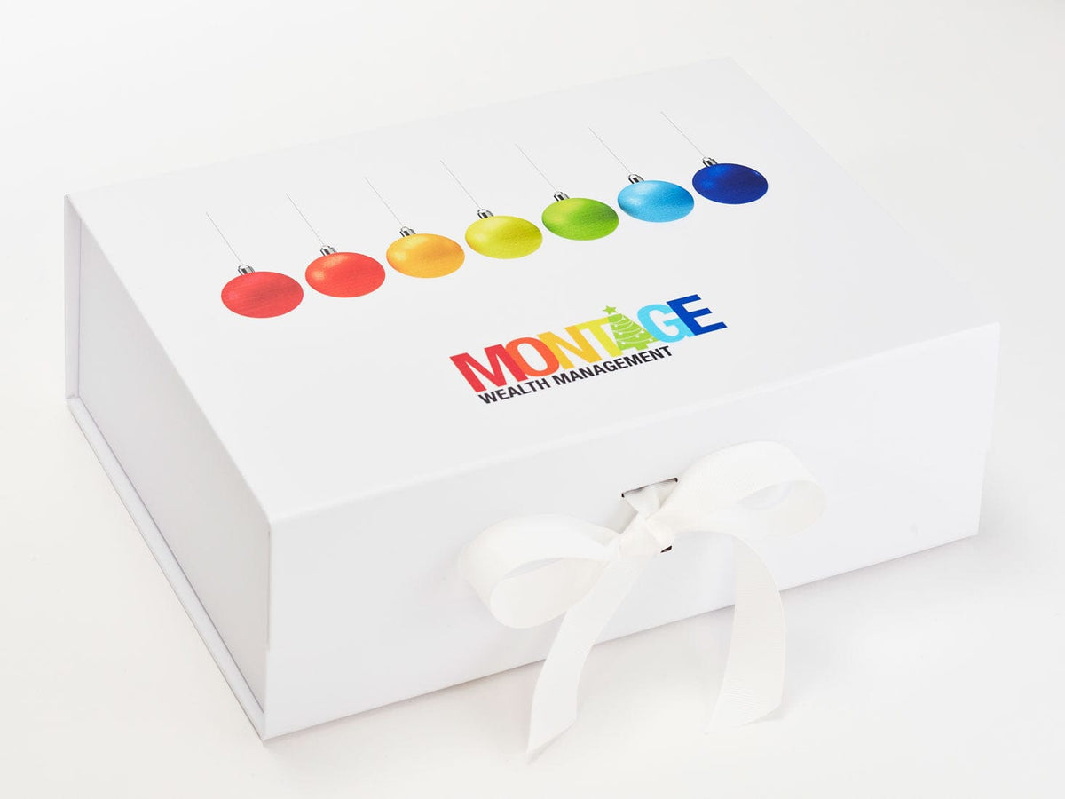 Example of Custom CMYK Digital Print Onto White Gift Box