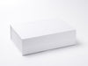 White A4 Deep Folding Snap Shut Gift Box without Ribbon