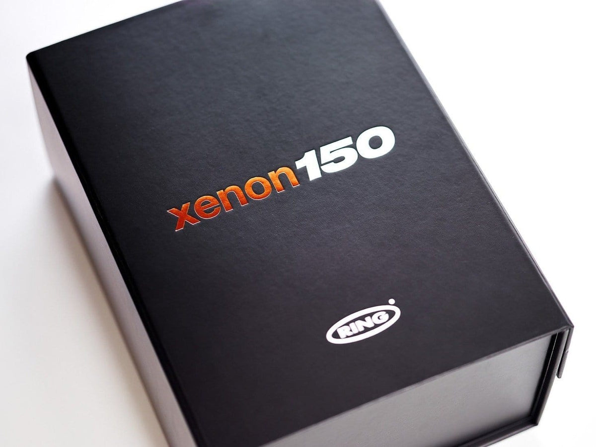 Black Folding Gift Box with 2 colour Custom Printed Foil Design