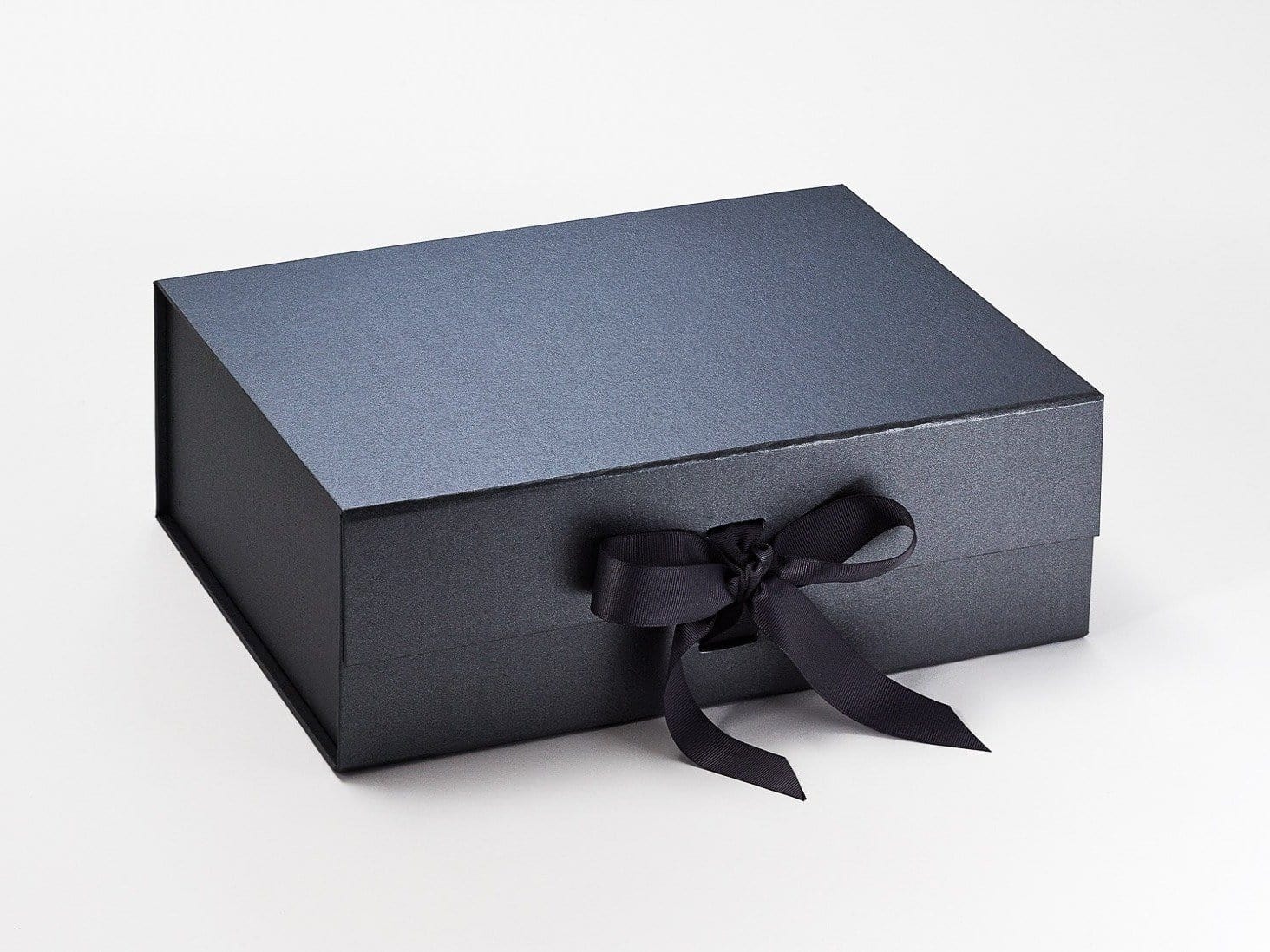 Pewter A4 Deep Luxury Gift Box Sample with changeable ribbon