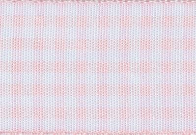 Foldabox UK Sample Pale Pink & White Gingham ribbon 80cm length