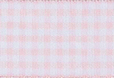 Foldabox UK Pale Pink and White Gingham Ribbon for gift boxes with changeable ribbon