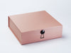 Rose Gold Gift Box with Black Gloss Dome Decorative Closure