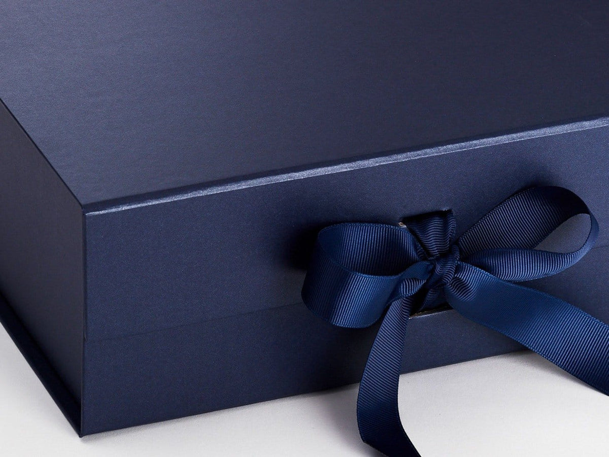 Navy Blue A4 Deep Folding Gift Box Sample