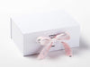 It's A Girl Pink Printed Ribbon Double Bow on White Gift Box