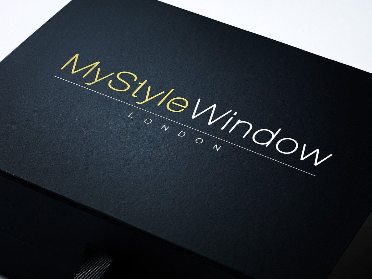 Black Folding Gift Box with Custom 2 Colour Printing to Lid from Foldabox UK
